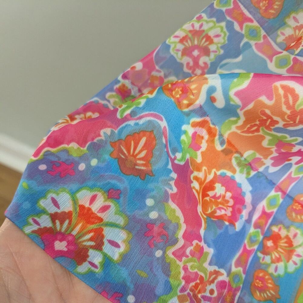 Gretchen Scott Midi Dress S Muli Floral Tropical Colorful Beachy Sundress Resort - Picture 11 of 11